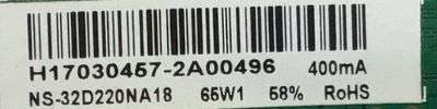 MAIN FUENTE PARA TV INSIGNIA / NUMERO DE PARTE 3200291296  / TP.MS3553T.PB796 / H17030457-2A00496 / 320021034400005 / 2170302_002005 / MODELO NS-32D220NA18 - Imagen 5